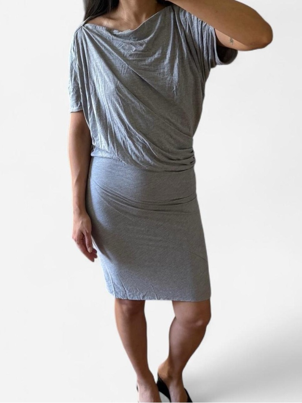 All Saints pia jersey dress Heathered Grey Sz 4